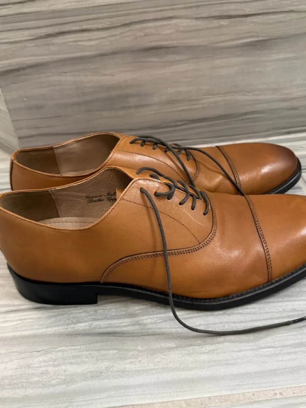 Banana Republic Mens Leather Wingtip Dress Shoes Cognac Brown 11